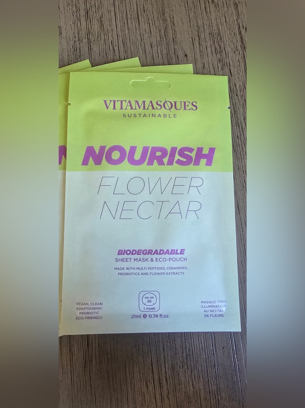 Vitamasques Nourish Flower Nectar Biodegradable Sheet Masks – Lot of 10 NEW - Picture 3 of 4